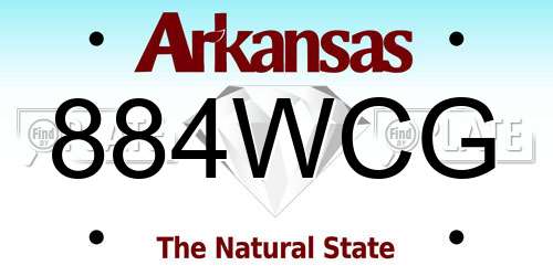 884WCG Arkansas License Plate