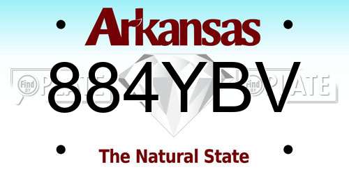 884YBV Arkansas License Plate