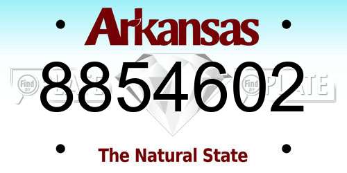 8854602 Arkansas License Plate