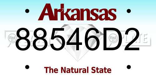 88546D2 Arkansas License Plate