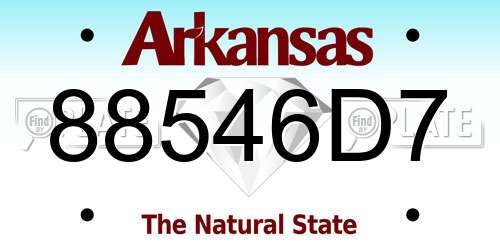 88546D7 Arkansas License Plate