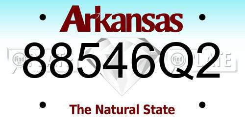 88546Q2 Arkansas License Plate