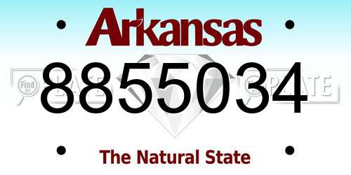 8855034 Arkansas License Plate