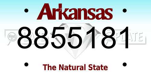 8855181 Arkansas License Plate