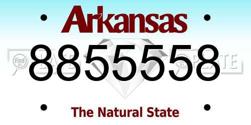 8855558 Arkansas License Plate