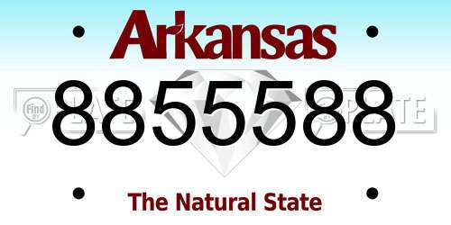 8855588 Arkansas License Plate