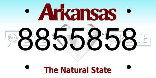 8855858 Arkansas License Plate