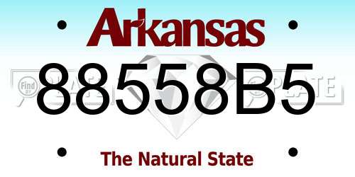 88558B5 Arkansas License Plate
