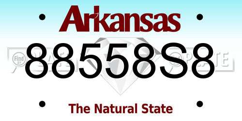 88558S8 Arkansas License Plate
