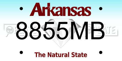8855MB Arkansas License Plate