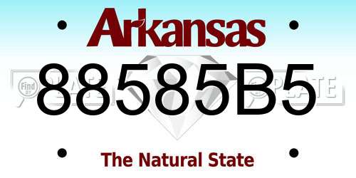 88585B5 Arkansas License Plate