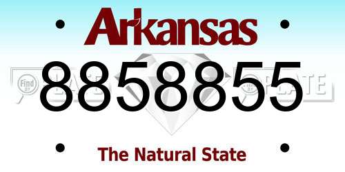 8858855 Arkansas License Plate