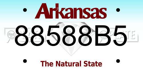 88588B5 Arkansas License Plate