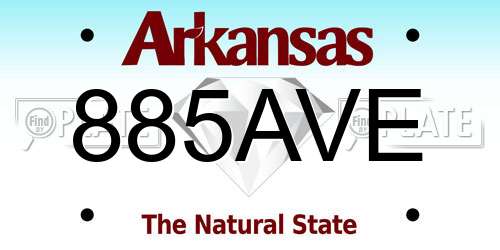 885AVE Arkansas License Plate