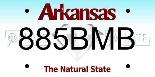 885BMB Arkansas License Plate