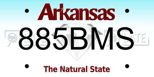 885BMS Arkansas License Plate