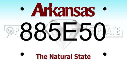 885E50 Arkansas License Plate