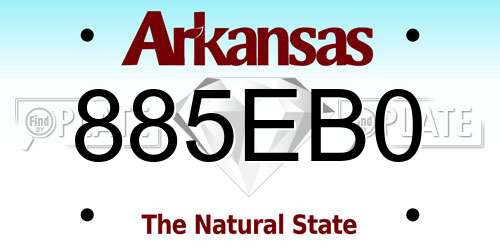 885EB0 Arkansas License Plate