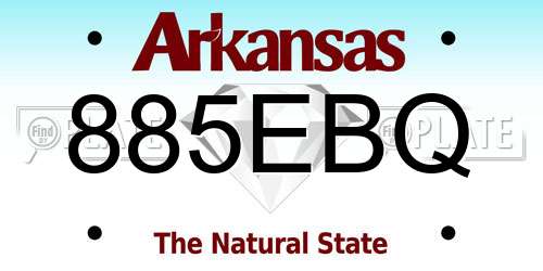 885EBQ Arkansas License Plate