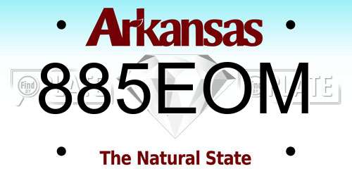 885EOM Arkansas License Plate