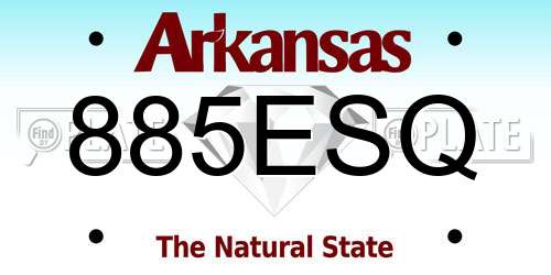 885ESQ Arkansas License Plate