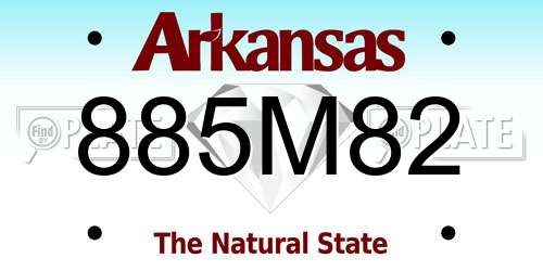 885M82 Arkansas License Plate