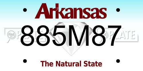 885M87 Arkansas License Plate