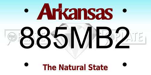 885MB2 Arkansas License Plate