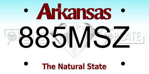 885MSZ Arkansas License Plate