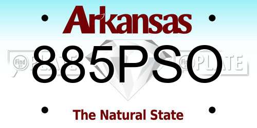 885PSO Arkansas License Plate