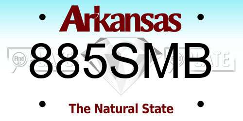 885SMB Arkansas License Plate