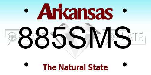 885SMS Arkansas License Plate