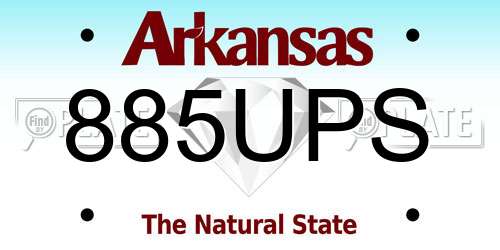 885UPS Arkansas License Plate