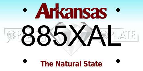 885XAL Arkansas License Plate