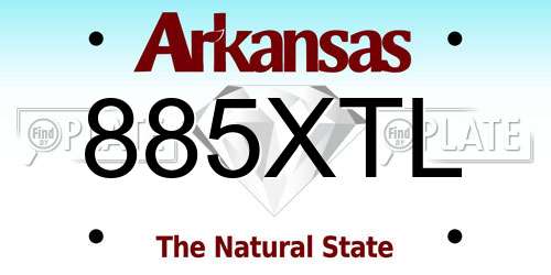 885XTL Arkansas License Plate