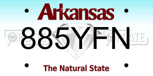 885YFN Arkansas License Plate