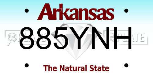885YNH Arkansas License Plate