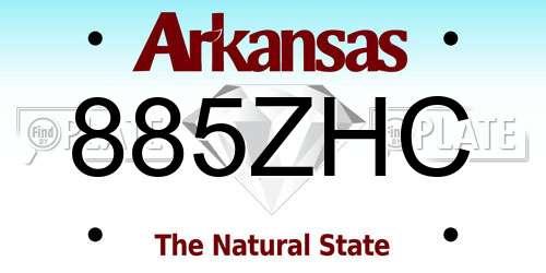 885ZHC Arkansas License Plate