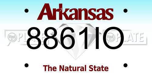 8861IO Arkansas License Plate