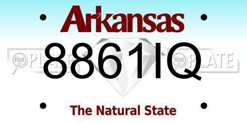 8861IQ Arkansas License Plate