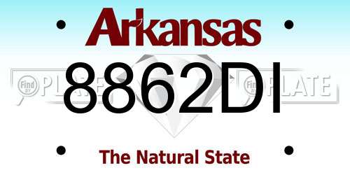 8862DI Arkansas License Plate