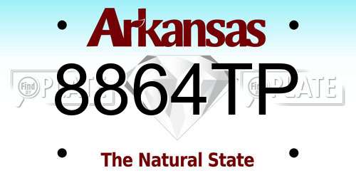 8864TP Arkansas License Plate