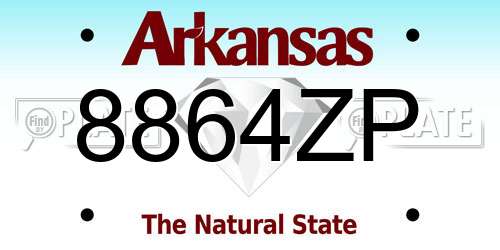 8864ZP Arkansas License Plate
