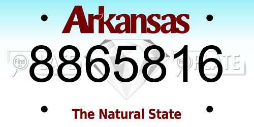 8865816 Arkansas License Plate