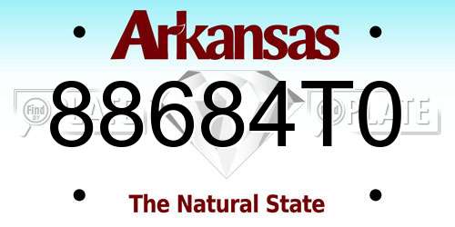 88684T0 Arkansas License Plate