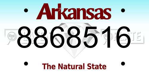 8868516 Arkansas License Plate