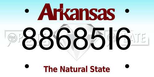 88685I6 Arkansas License Plate