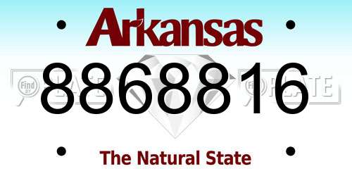 8868816 Arkansas License Plate