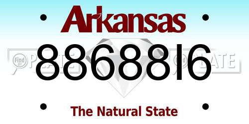 88688I6 Arkansas License Plate