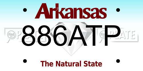 886ATP Arkansas License Plate